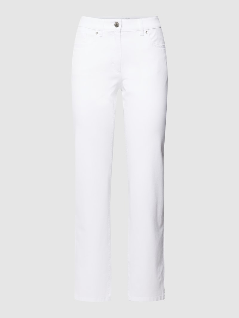 Hose mit Label-Details Modell 'CORA' in weiß
