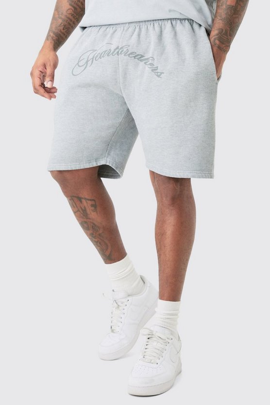 Plus Oversize Shorts in Grau