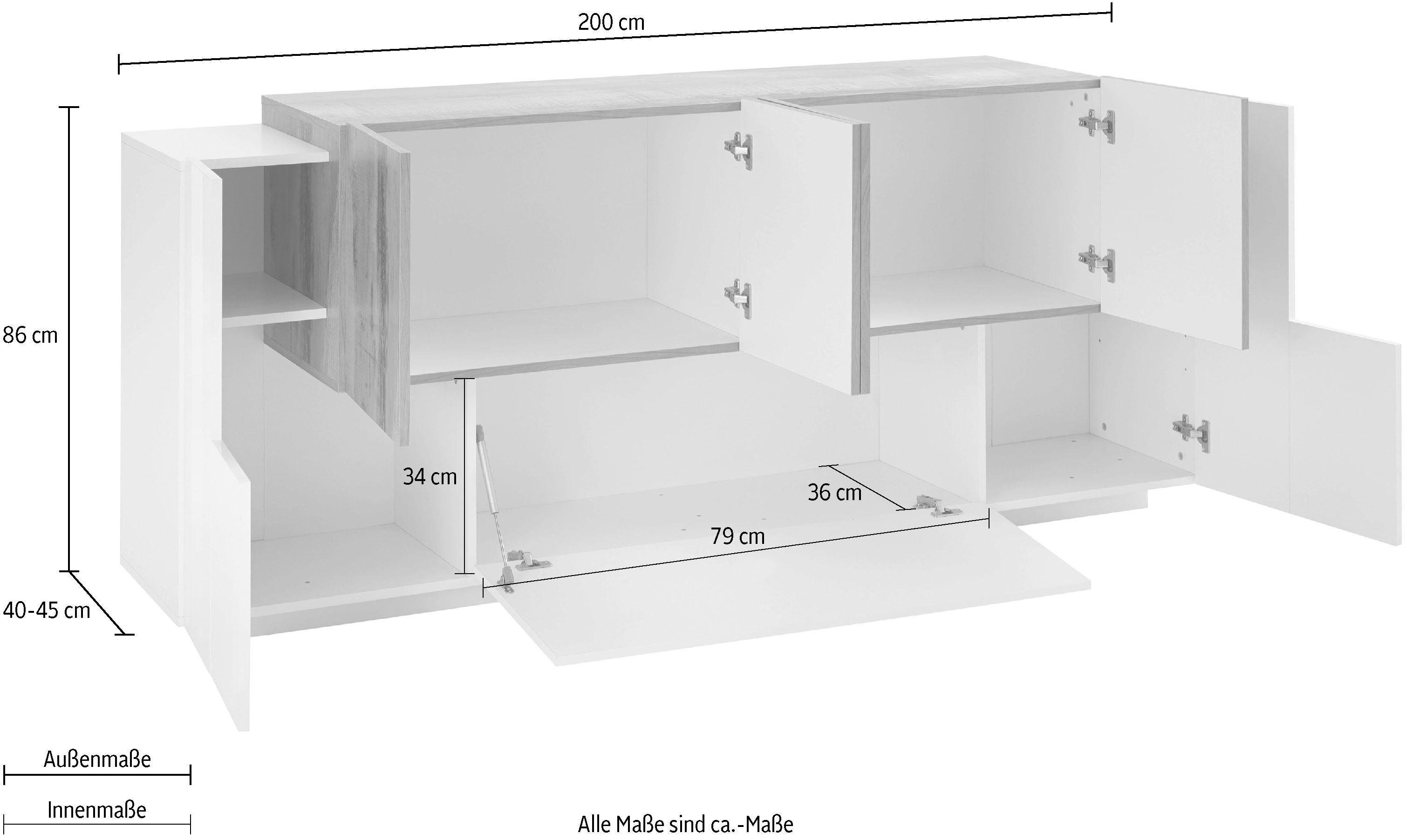 Tecnos Sideboard Coro, Breite ca. 200 cm