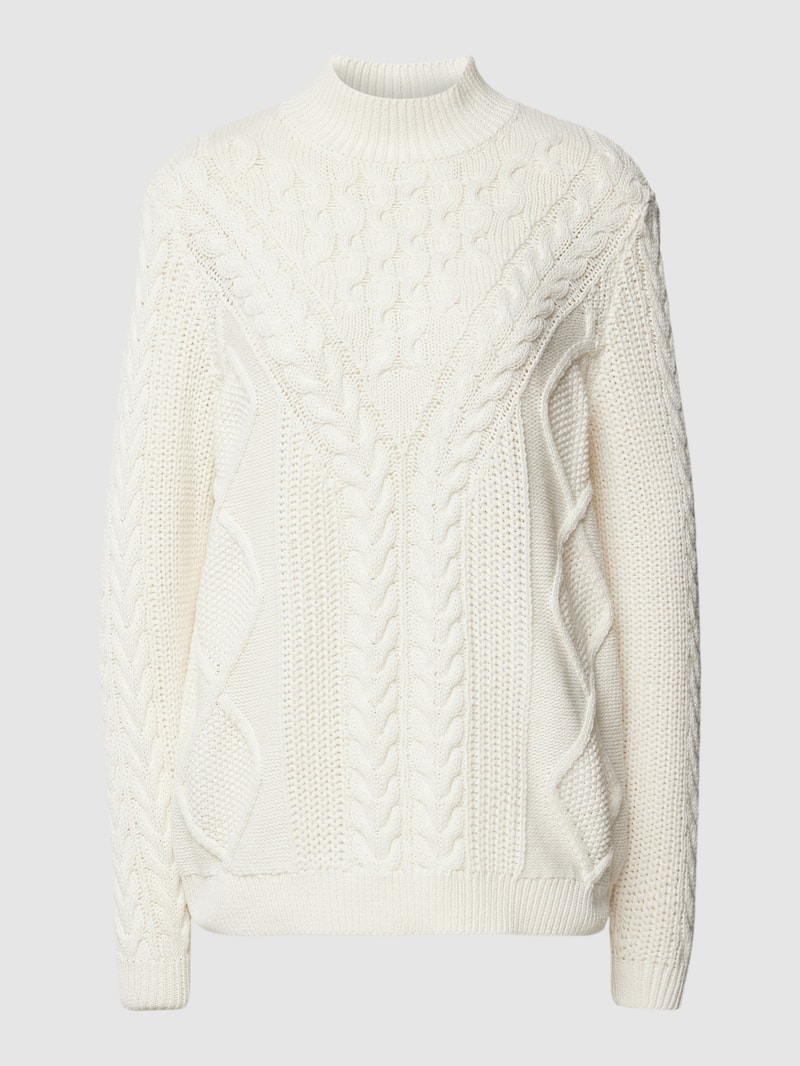 Strickpullover mit Zopfmuster Modell 'NORA' in offwhite