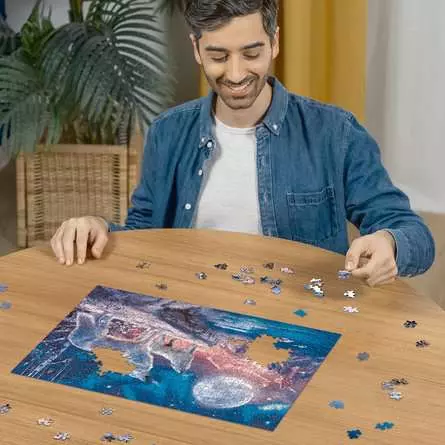 Puzzle 500 Teile - Wolf im Nordlicht