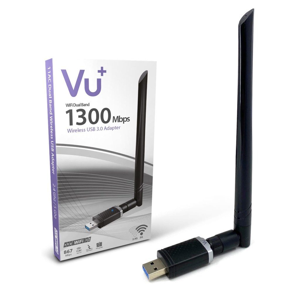 VU+ WLAN-Stick Dual-Band Wireless USB 3.0 WLAN Adapter 1300 Mbit/s