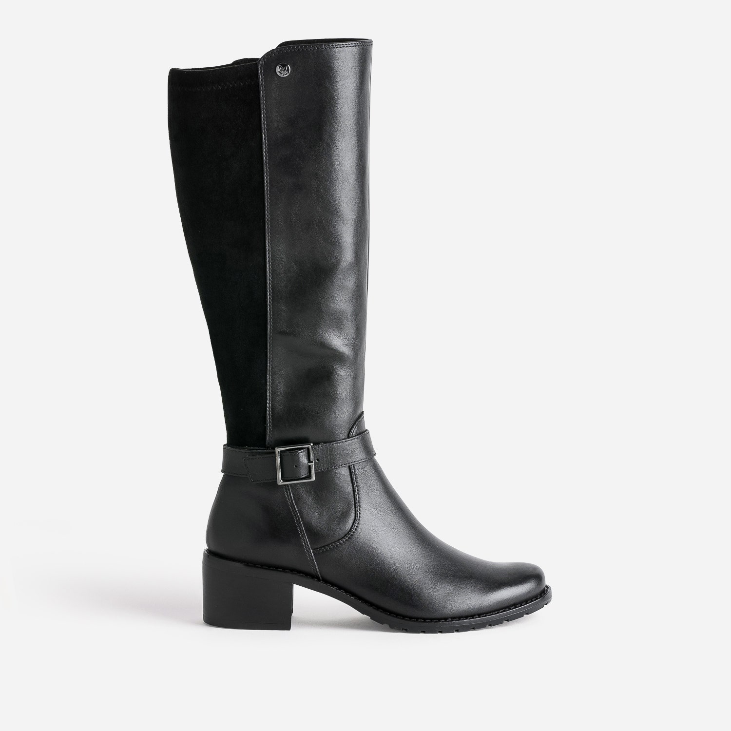 Botte CAPRICE noire cuir bi matière