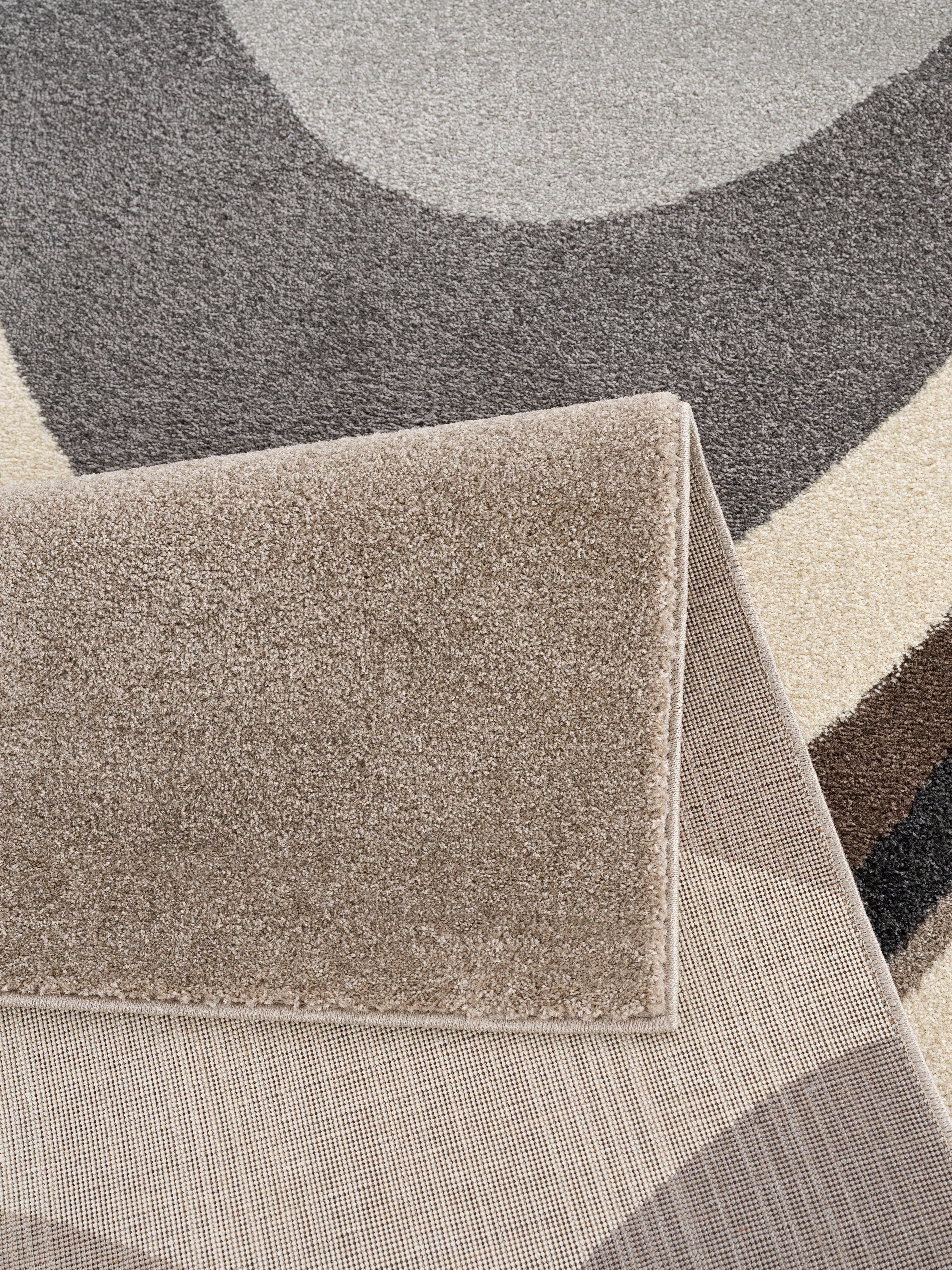 Teppich Neele, andas, rechteckig, Höhe: 14 mm, Wellen-Design, mit handgearbeitetem Konturenschnitt, Wende-Teppich
