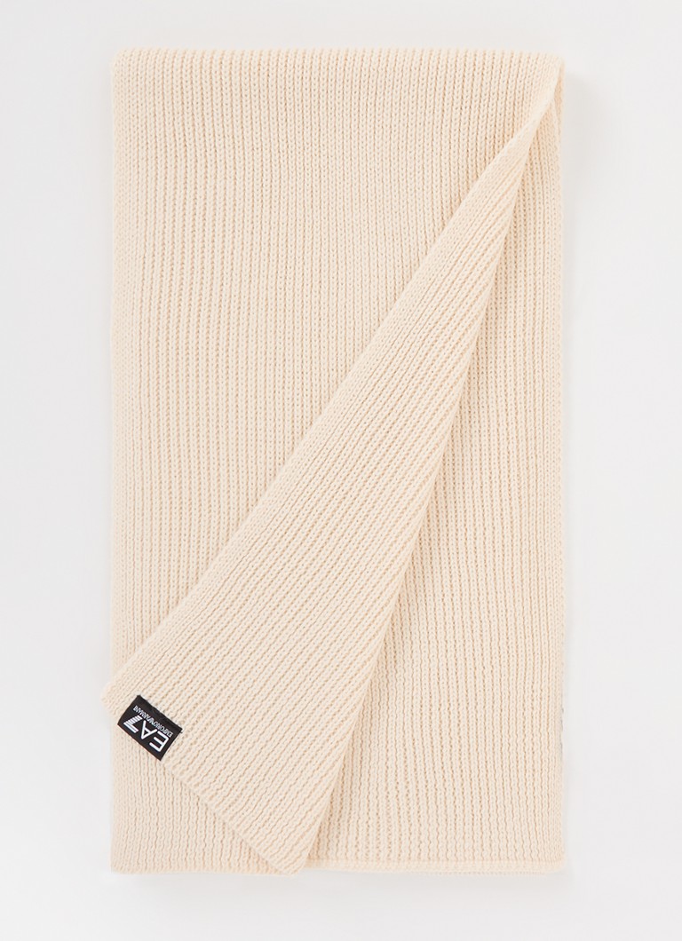 Emporio Armani Rib-knit scarf in wool blend 185 x 30 cm