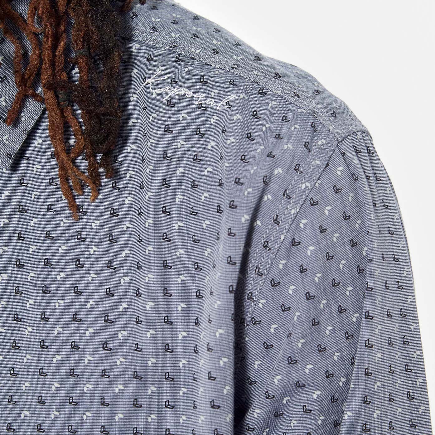 TITO   Chemise bleue all over Homme en 100% coton bio