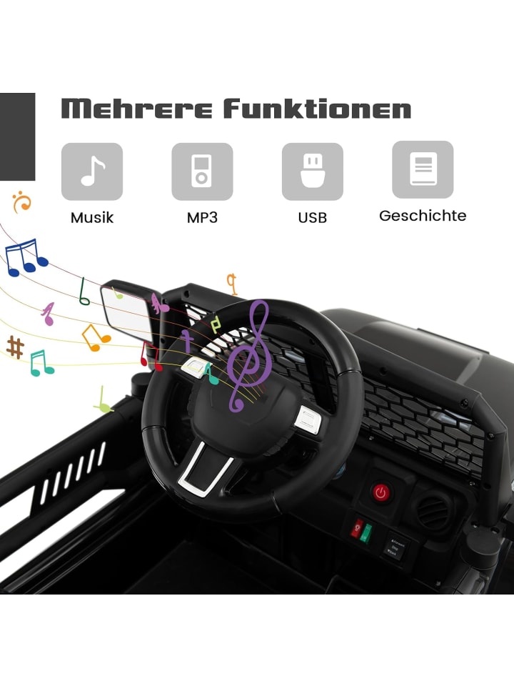COSTWAY 12V Elektroauto 3-7 Jahren in Schwarz günstig kaufen onesize