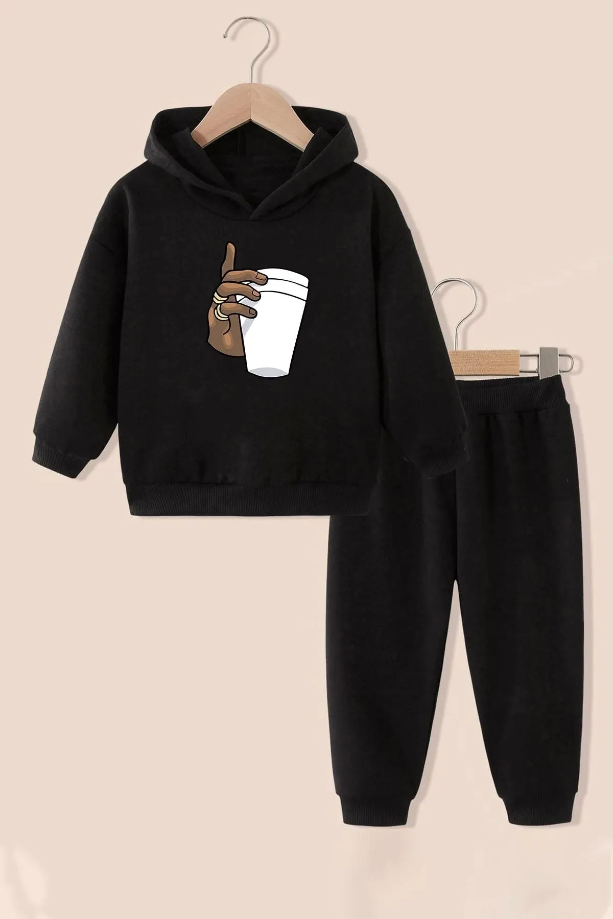 uyguntarz  Tupac Kaffee-Trainingsanzug-Set für Kinder