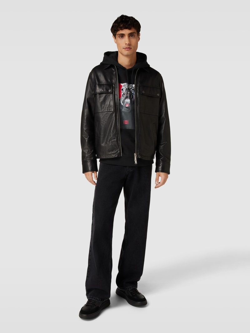 Hoodie mit Motiv-Print Modell 'Debras' in schwarz