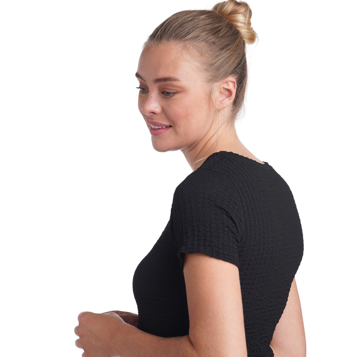 Damen T-Shirt mit gekreppter Struktur