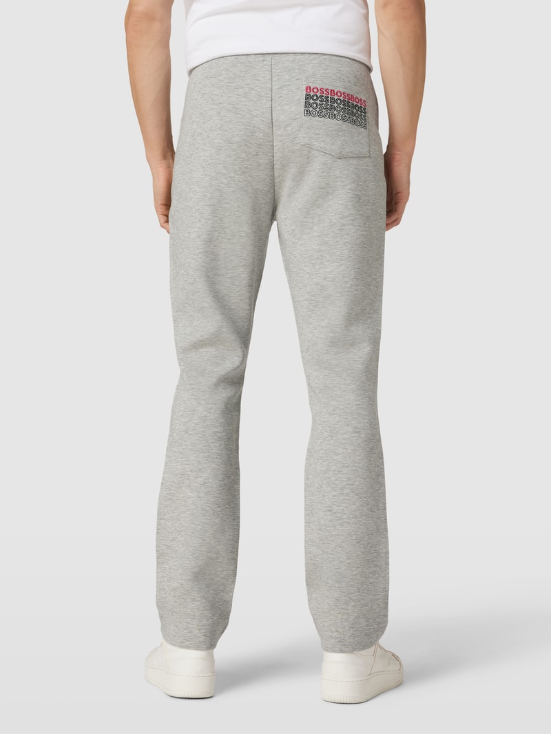 Sweatpants mit Label-Stitching in hellgrau