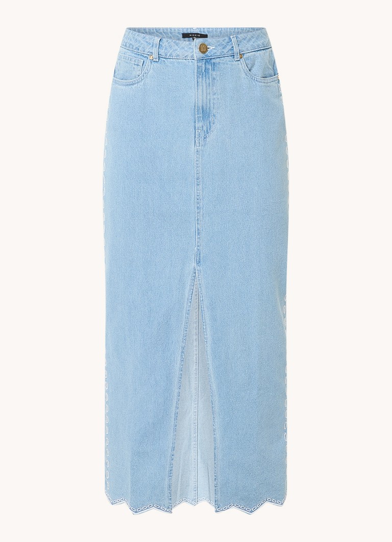 Fusta midi NIKKIE Cali denim cu fantă