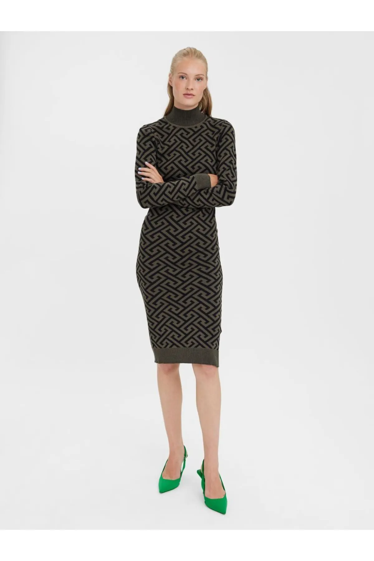 Vero Moda  Strickkleid VMARIA LS-WADENKLEID MIT HOHEM AUSSCHNITT