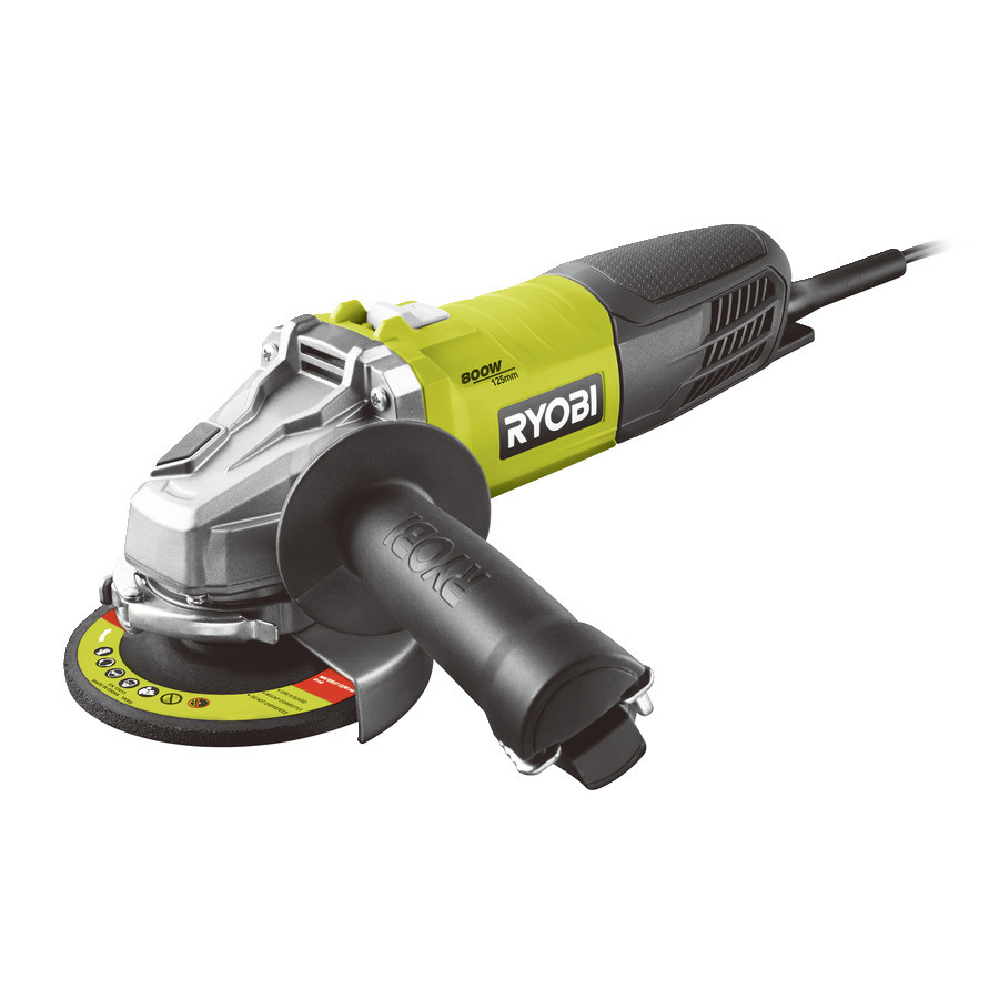 Amoladora angular Ryobi 5133002491 RAG800-125G de 125 mm y 800 vatios