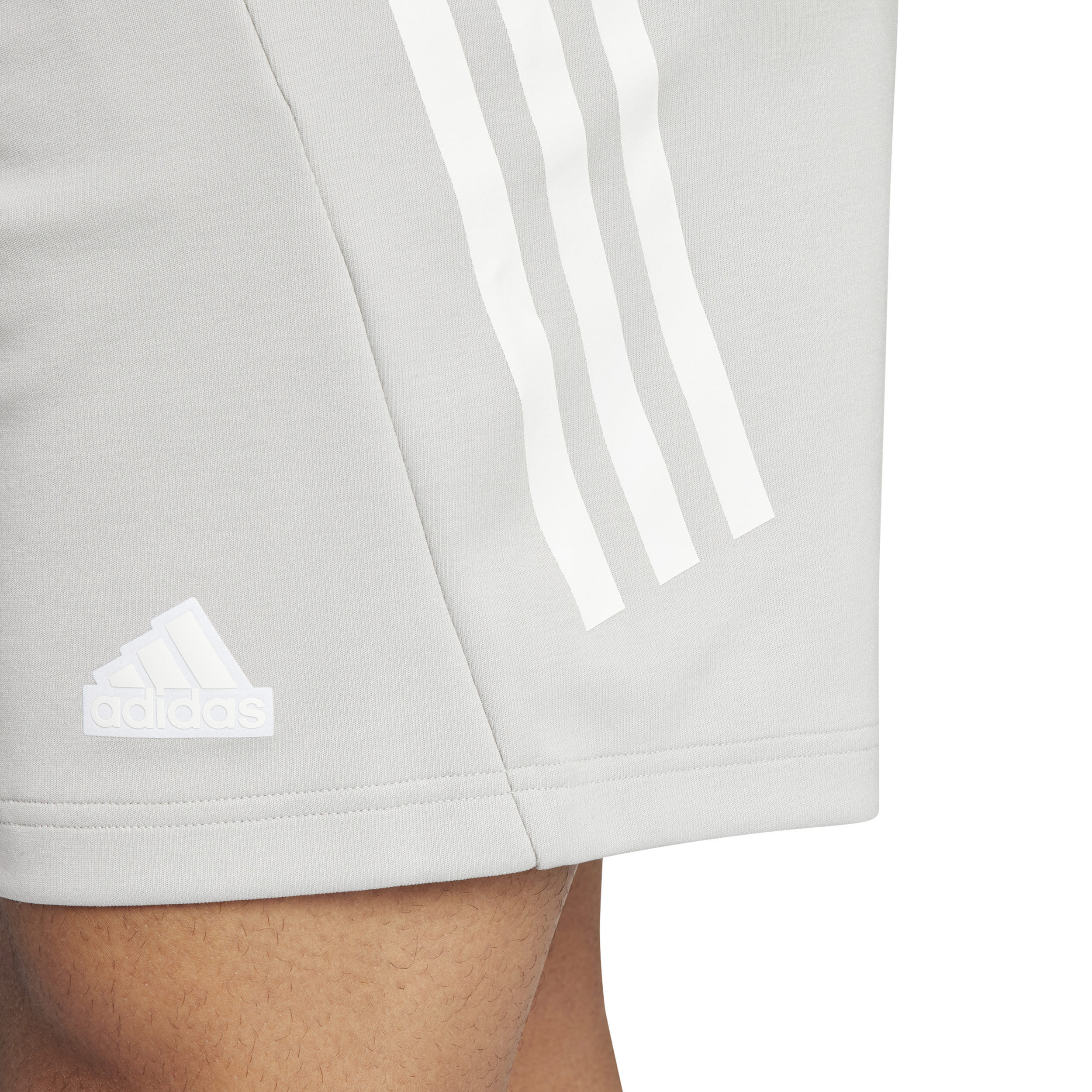 Future Icon 3 Stripes Shorts Herren - Hellgrau, Weiß