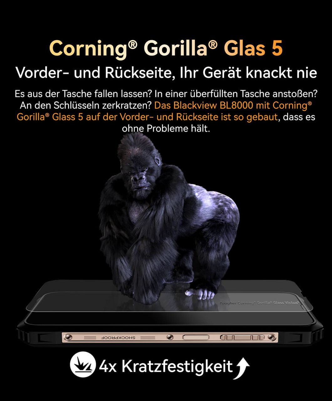 Blackview Blackview BL8000 aurora gold Rugged Smartphone 5G 24GB RAM 512GB ROM 50MP 2. Display