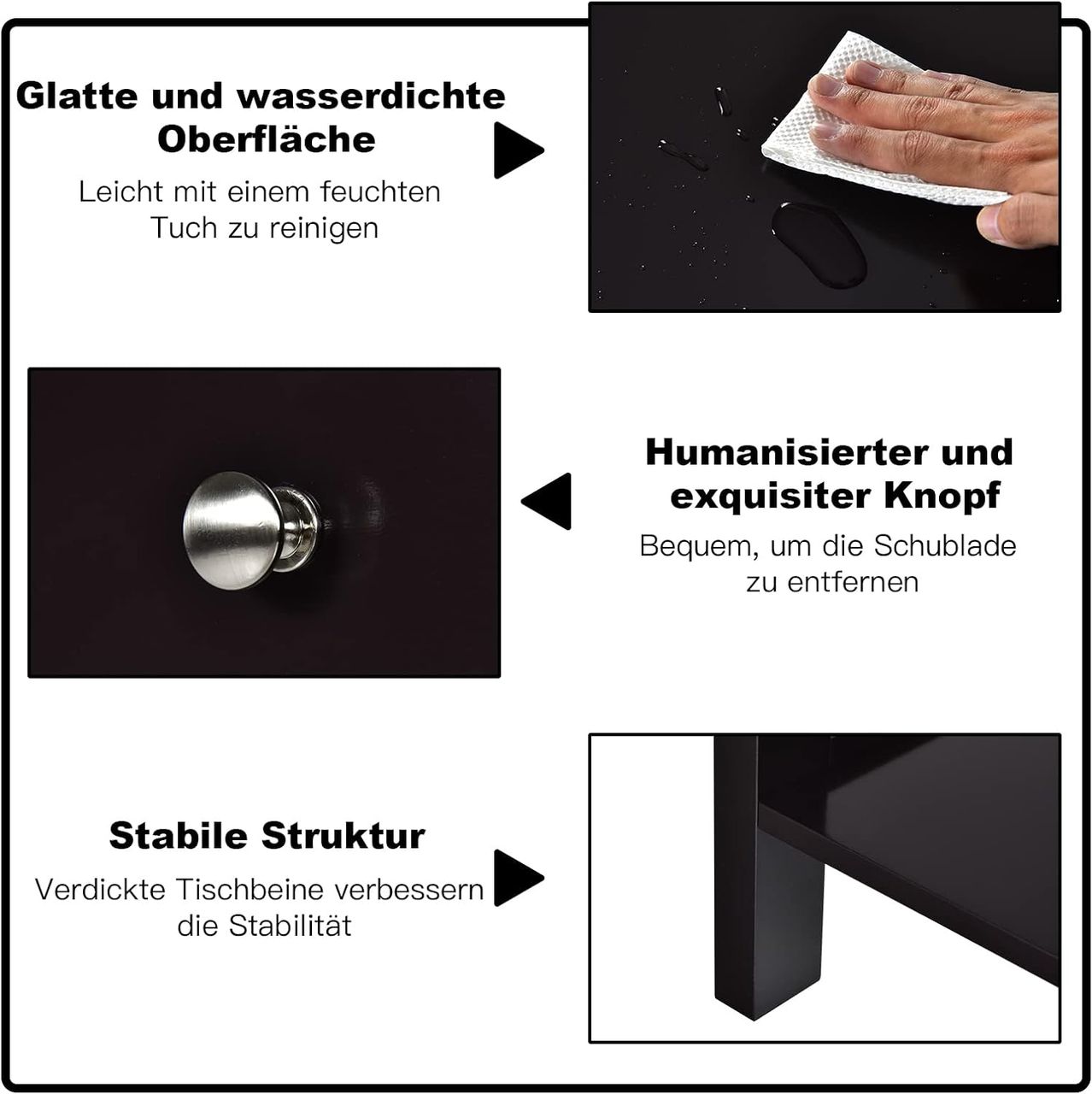 Costway Nachttisch mit Schublade, Beistelltisch 2 Ebene Holz