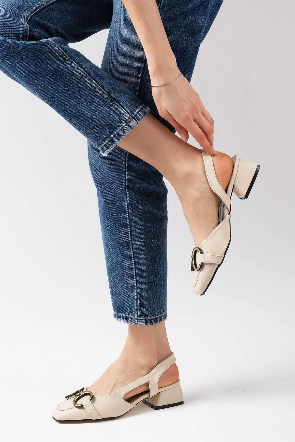 Mio Gusto  High Heels - Beige - Blockabsatz