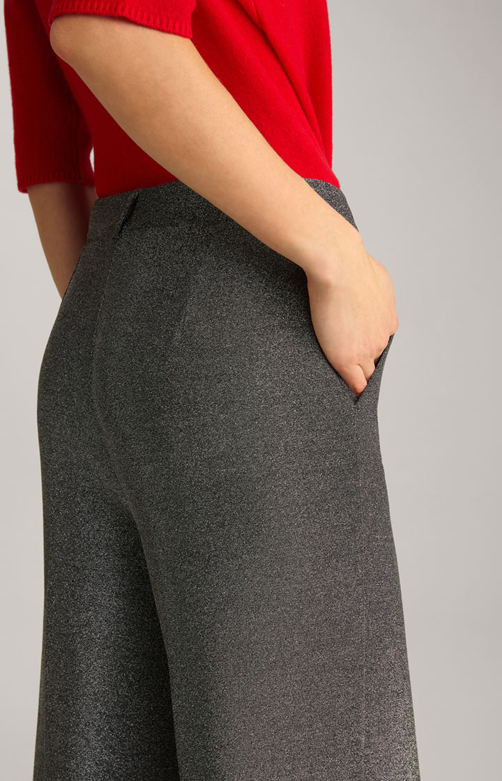 Lurex-Hose in Grau-Glitzer