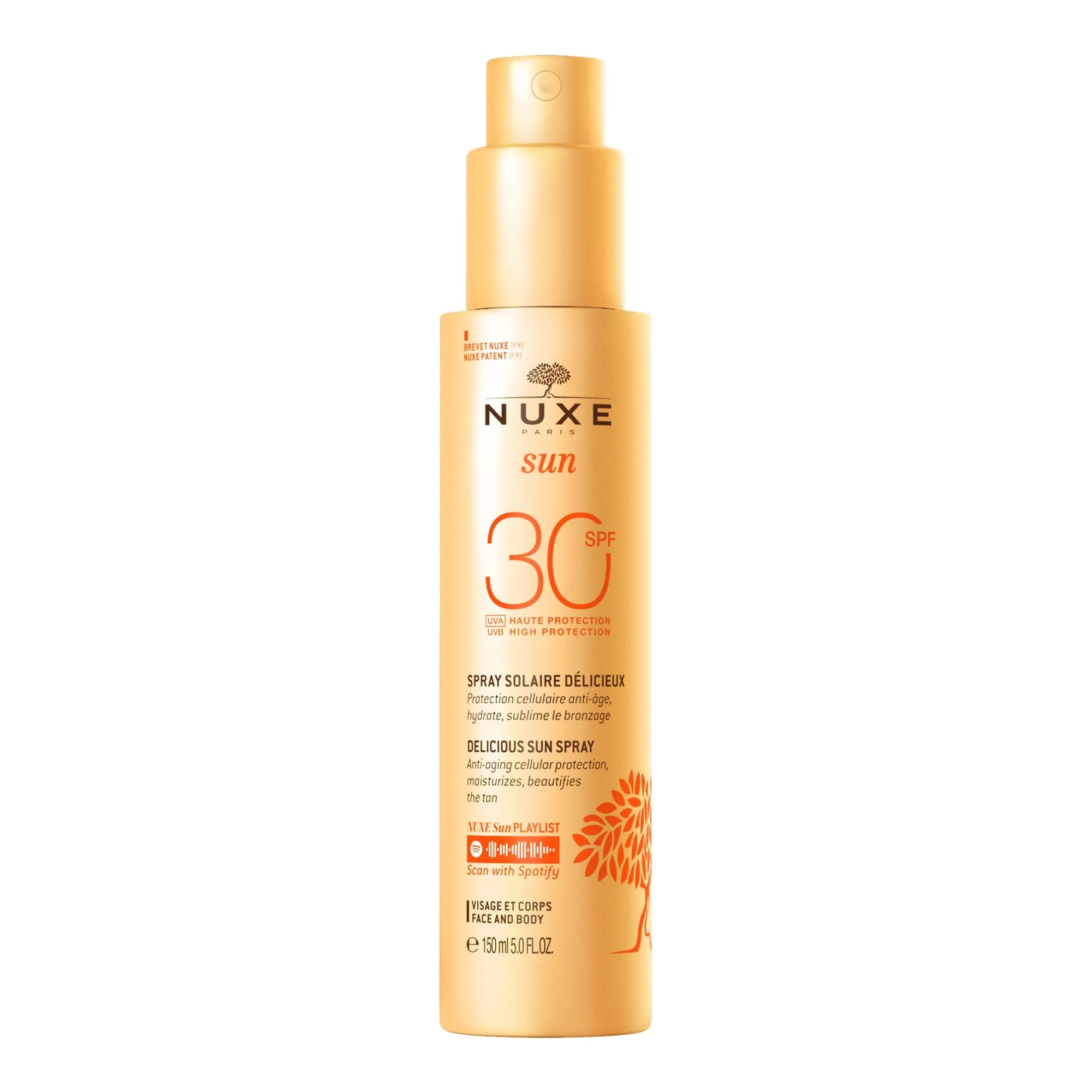 Solmelkspray for ansikt og kropp SPF30 - Solspray med høy beskyttelse for kroppen, solkrem med høy beskyttelse for ansiktet, solmelk med høy beskyttelse for kroppen.