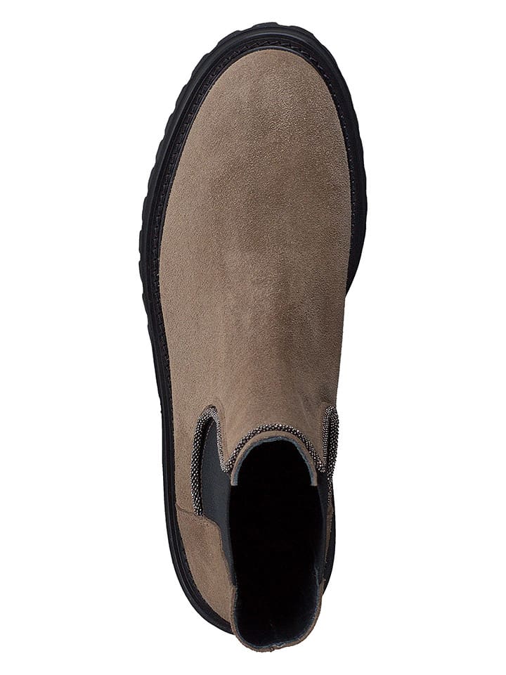 Paul Green Leder-Chelsea-Boots in Braun/ Schwarz günstig kaufen