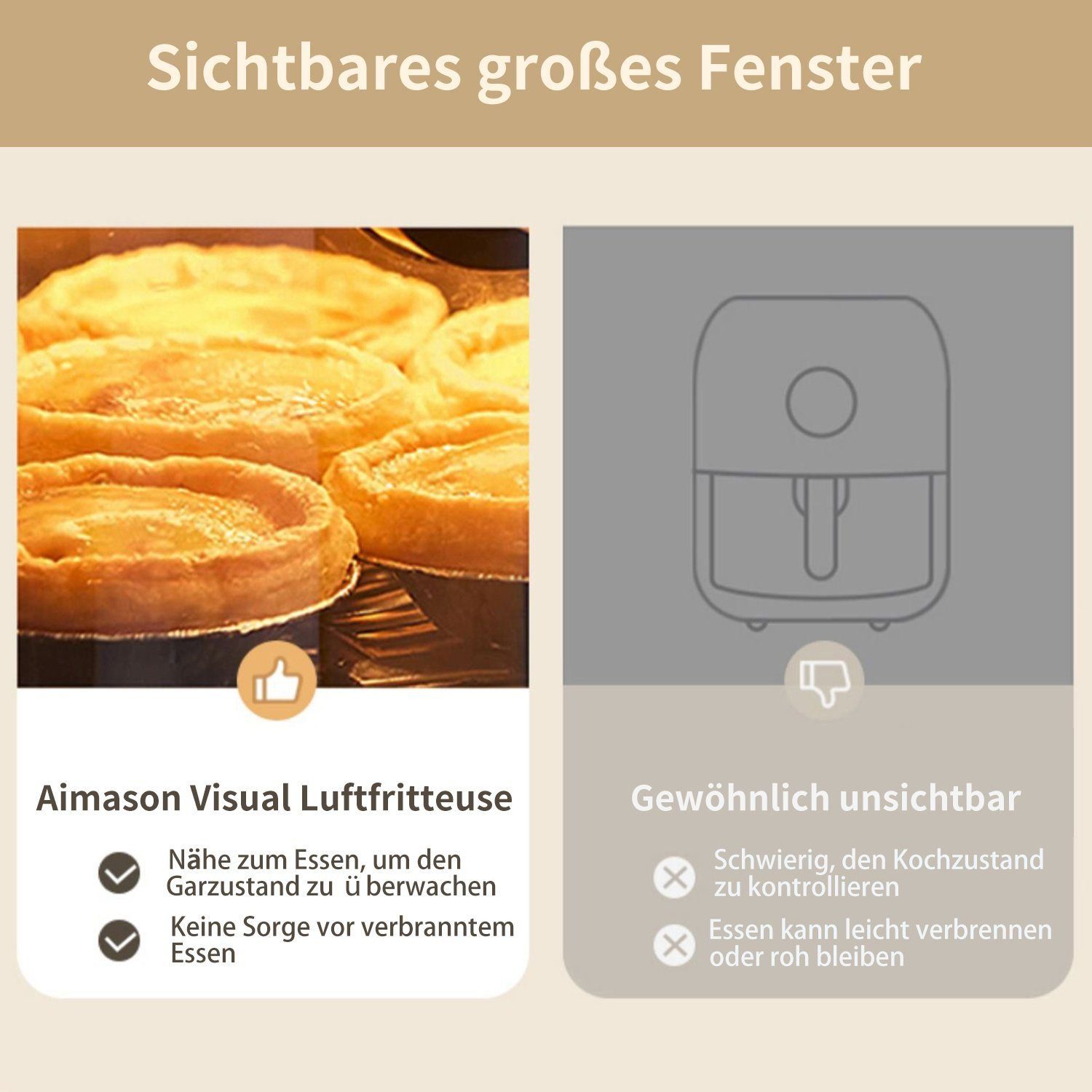 Yaviel Heißluftfritteuse 8L/9.7L Heizluft Fritteuse XXL Air Fryer Ohne Öl LED Touchscreen, 1600,00 W, Airfryer Einstellbare Zeit/Temperaturregelung 12 Programmen für Braten