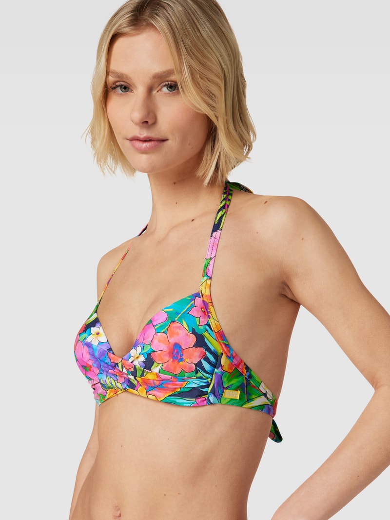 Bikini-Oberteil mit Allover-Print Modell 'EYRO LEILANI' in marineblau