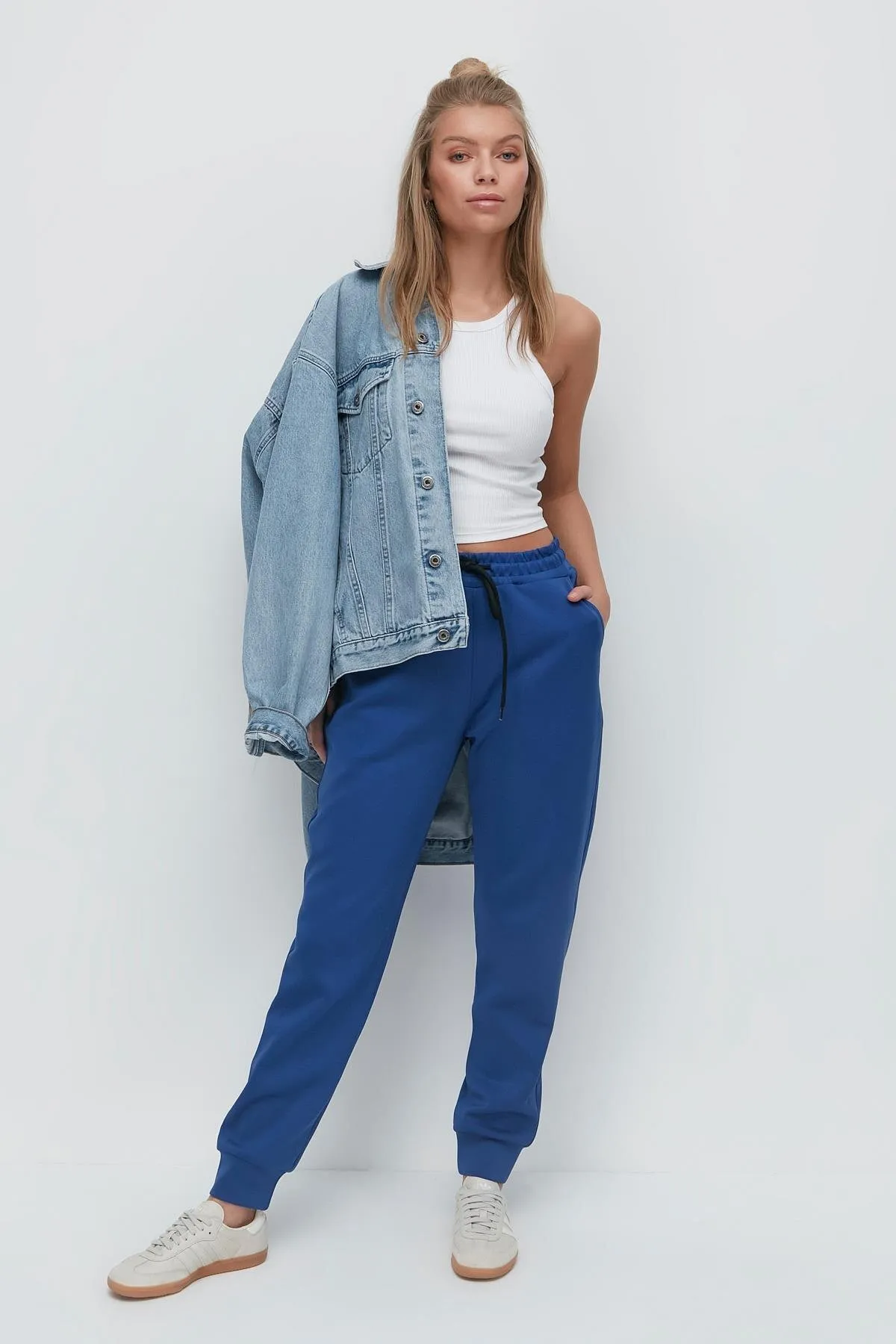C&City  Jogginghose mit Bündchen am Bein 803 Sax
