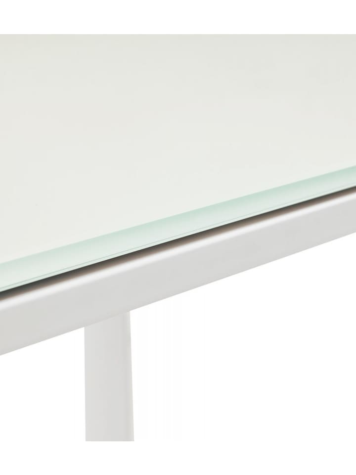 KADIMA DESIGN Gerader Designer Schreibtisch Metall Glas | Minimalistisch in Weiß günstig kaufen