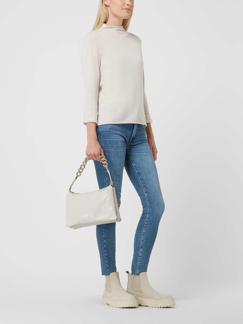 Handtasche aus Leder Modell 'Piuma' in ecru