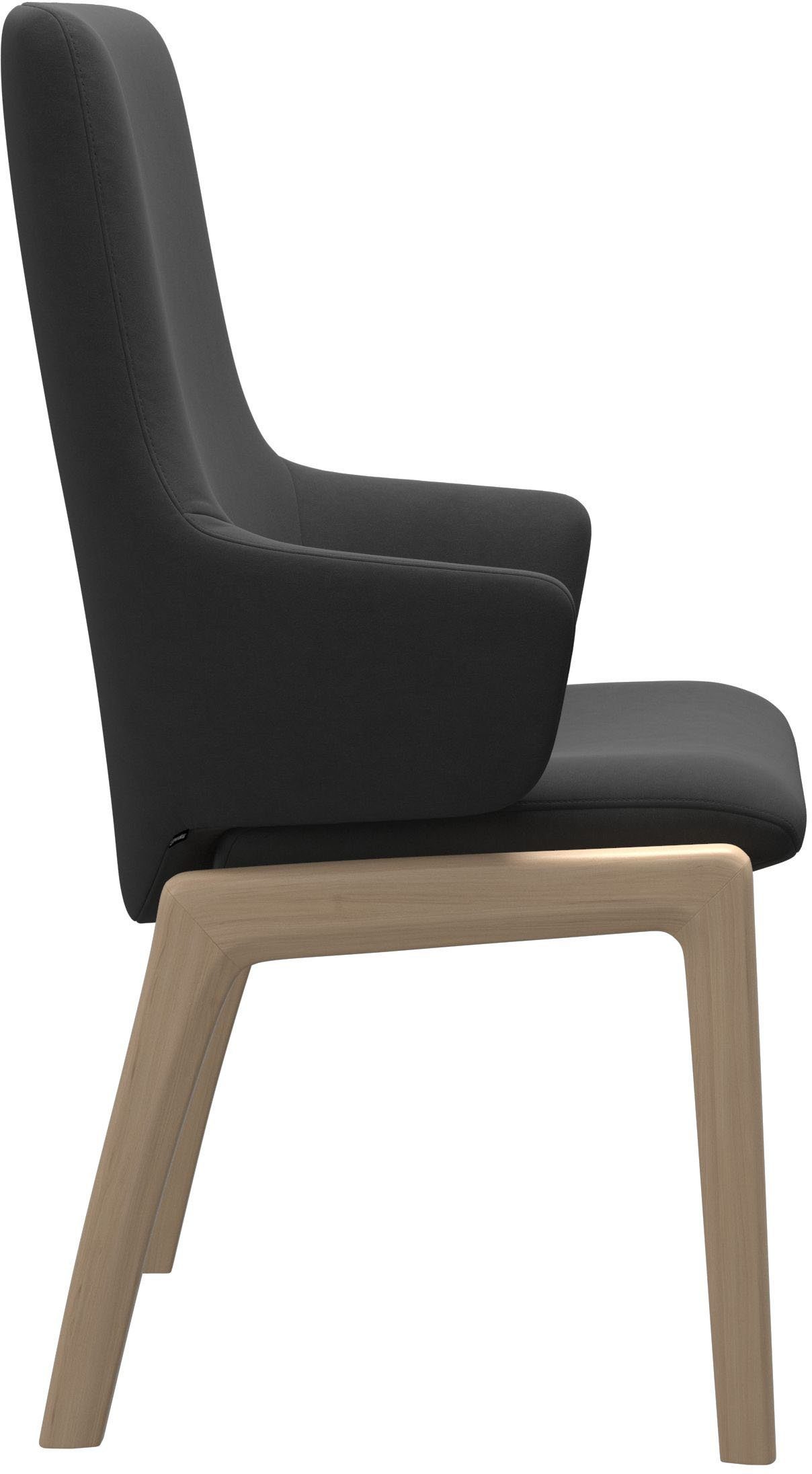 Stressless® Polsterstuhl Laurel, High Back mit Armlehne, Größe L, mit abgerundeten Beinen in Walnuss