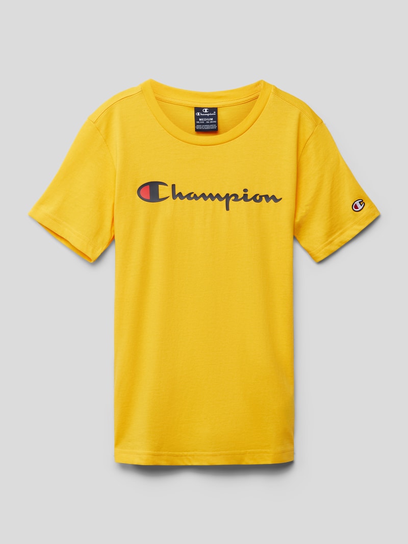T-Shirt mit Logo-Print in dunkelgelb