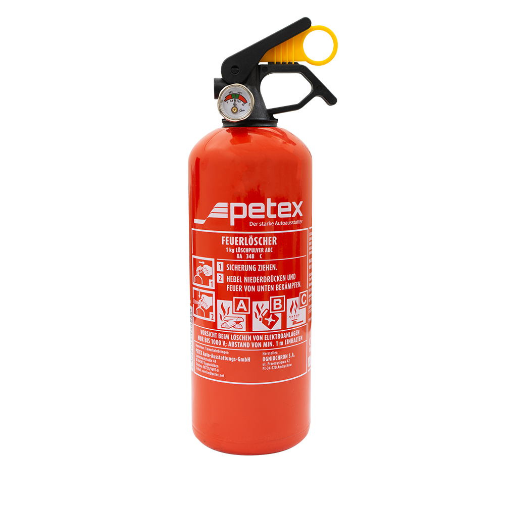 Petex Feuerlöscher Pulverfeuerlöscher 1kg