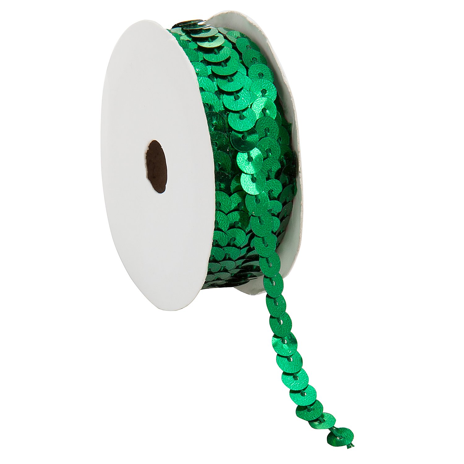 Paillettenband, grün, Breite: 6 mm, Länge: 3 m