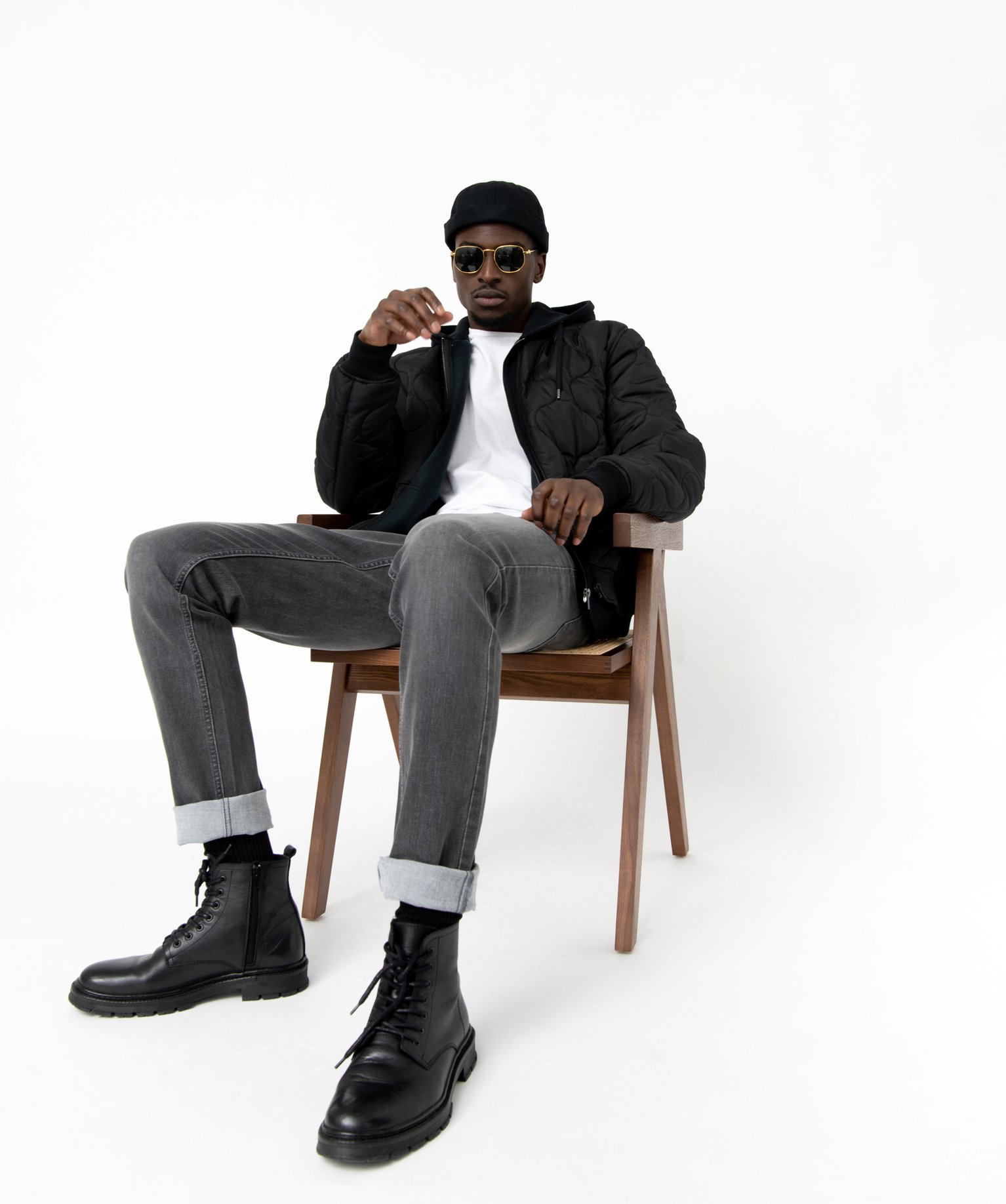 Jean noir droit en coton stretch homme stone | GEMO
