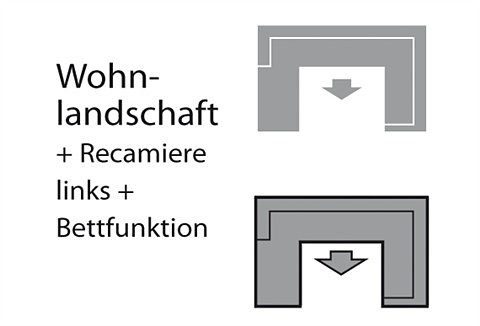 sit&more Wohnlandschaft Mailand, wahlweise mit Bettfunktion, frei im Raum stellbar