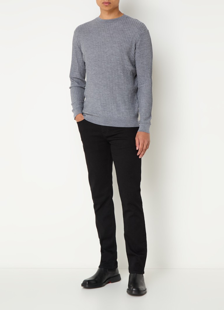 Emporio Armani Rib-knit virgin wool pullover