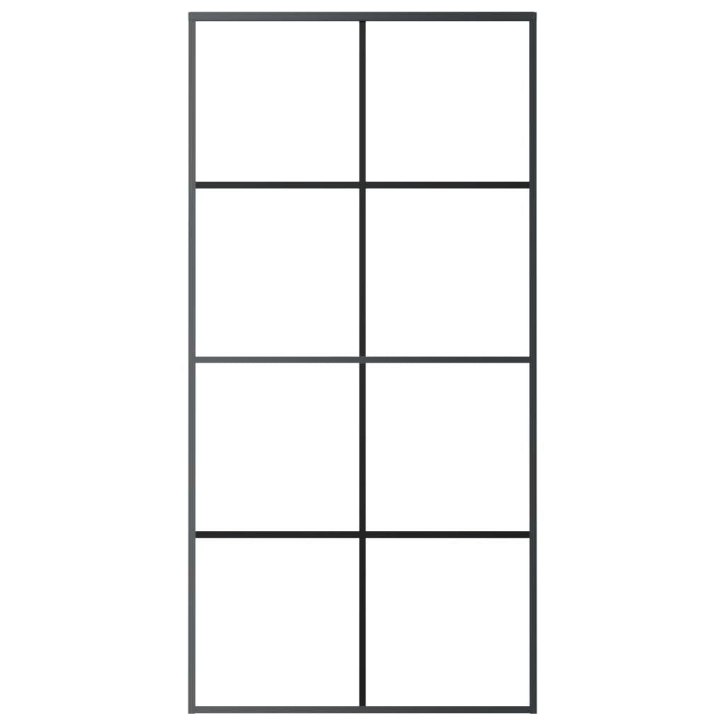 vidaXL Haustür Schiebetür mit Beschlag 102,5x205 cm ESG-Glas & Aluminium (1-St)