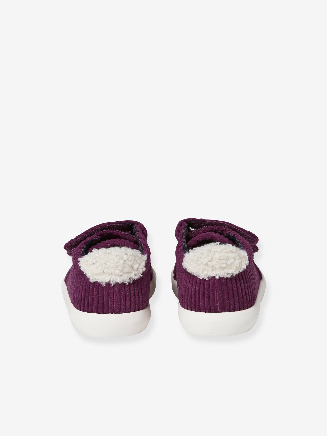 Vertbaudet Baby Klett-Sneakers aus Cord - himbeer