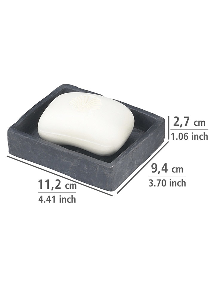 Wenko Seifenschale ''Slate'' in Anthrazit - (B)11,2 x (H)2,7 x (T)9,4 cm günstig kaufen onesize