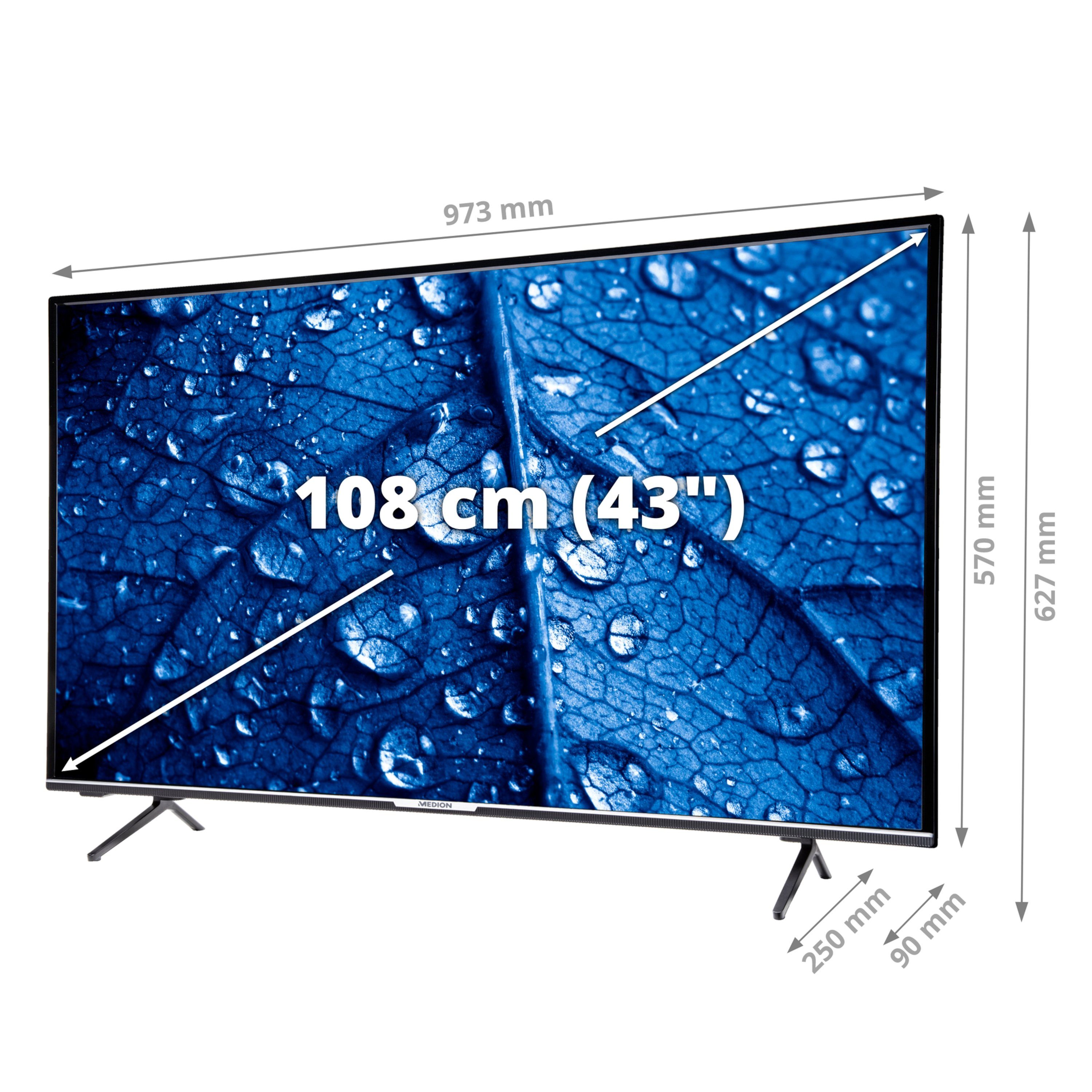 Medion® MD30020 LED-Fernseher (108 cm/42.5 Zoll, 1080p Full HD, Smart-TV, Full-HD Display 60Hz, MD30020)