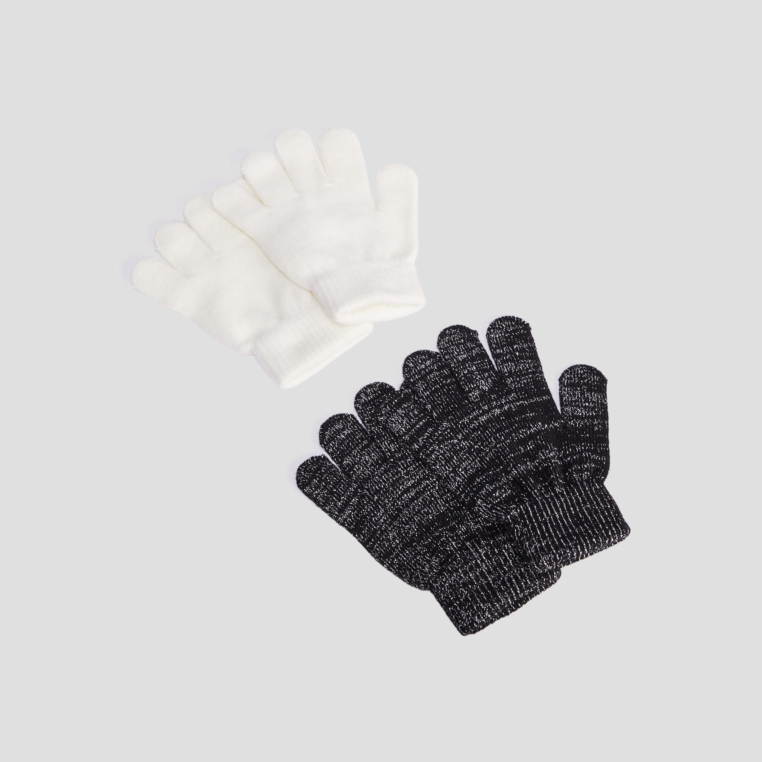 Lot 2 paires de gants noir femme | La Halle