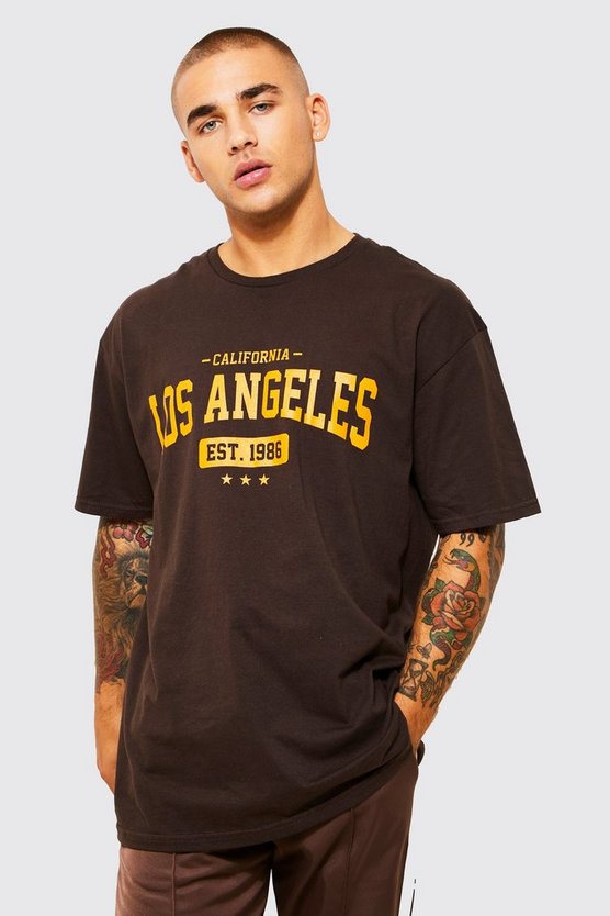 Oversize T-Shirt mit LA-Print
