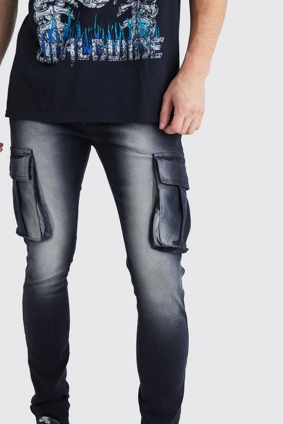 Tall Super Skinny Stretch Cargo-Jeans
