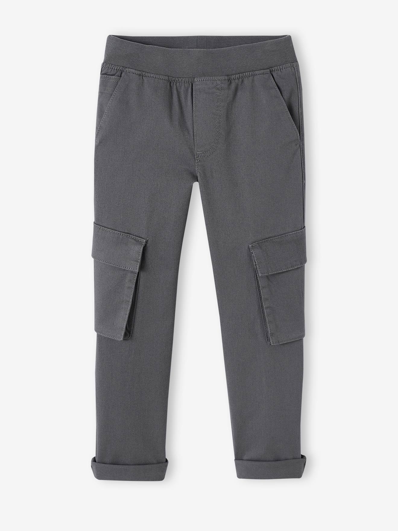 Vertbaudet Jungen Cargohose, Hüftweite SLIM - schiefergrau