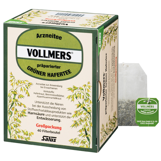 VOLLMERS präparierter grüner Hafertee Filterbeutel  40 St  Filterbeutel