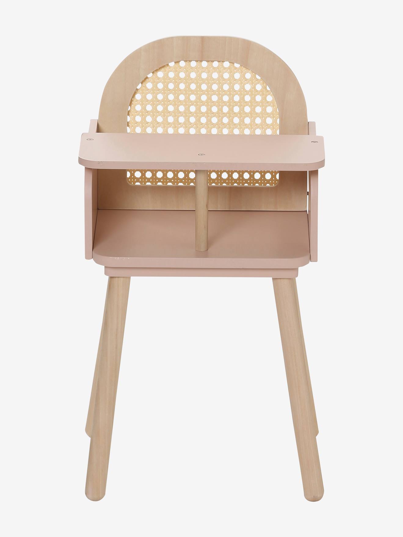 Chaise haute en cannage et bois FSC® POÉSIE multicolore