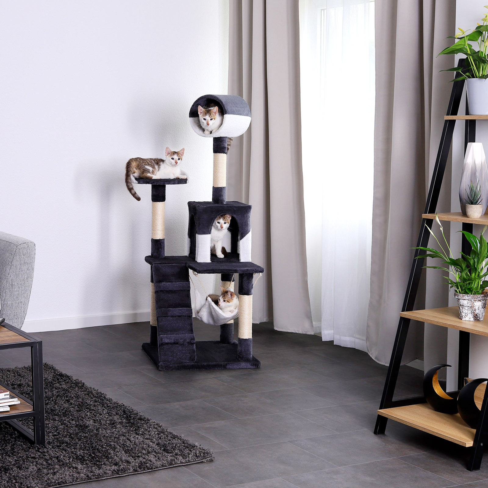 Lionto Kratzbäume Lionto Kratzbaum, Höhe 133 cm grau/ weiß