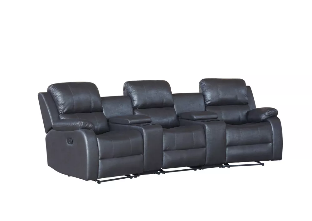 Happy Home Happy Home Home-Cinema 3-Sitzer Polstergarnitur schwarz