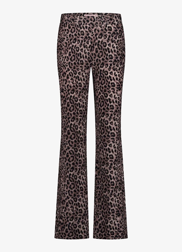 Pantaloni evazați cu talie înaltă de la Studio Anneloes Marilon și imprimeu leopard